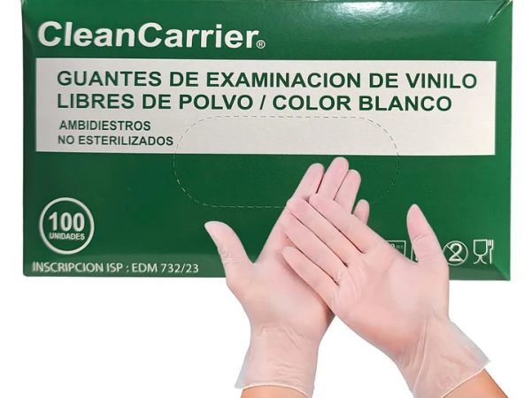 Guantes de examinación de vinilo CleanCarrier
